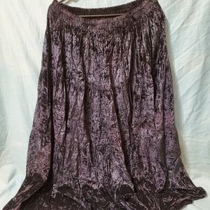 Black Rayon Cruch Velvetish Skirt